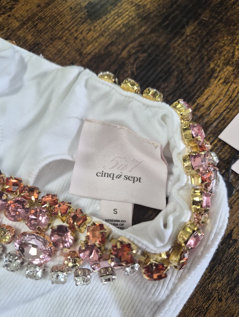 NWT Cinq a Sept Embellished White Tank - Picture 6 of 7